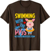Swimming With The Pigs Bahamas Beach Summer Vibes Swimming With The Pigs Nassau Bahamas Hello Summer Beach T-Shirt - Brown