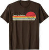 Retro Sunset Brook Trout Salmon Fisherman Designs Angler Catch & Release Trout Fly Fishing Vintage Distressed T-Shirt - Brown