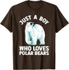 Polar Bear Gift Polar Bear Accessories & Stuff Cute Polar Bear Design For Men Boys Arctic Polar Bear Lover T-Shirt - Brown