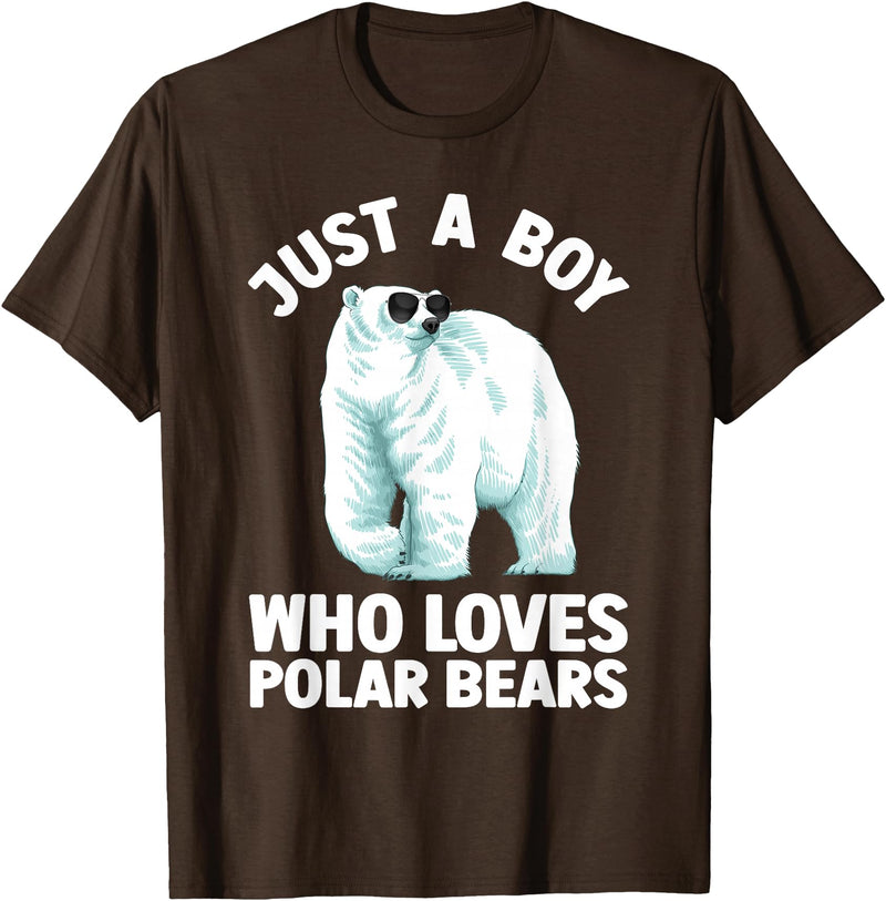 Polar Bear Gift Polar Bear Accessories & Stuff Cute Polar Bear Design For Men Boys Arctic Polar Bear Lover T-Shirt - Brown