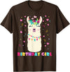 Llamazing Birthday Party Outfit Llama Lovers Birthday Girl Cute Llama Alpaca Kids Llamazing T-Shirt - Brown