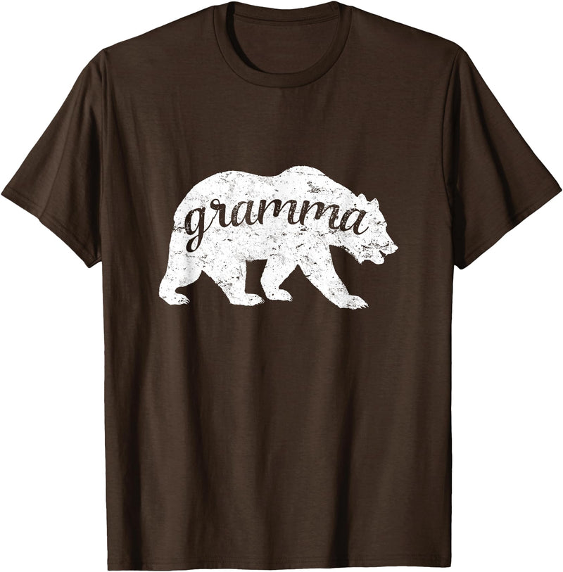 Bear Family Matching Shirts Gramma Bear t-shirt Distressed Design T-Shirt - Brown