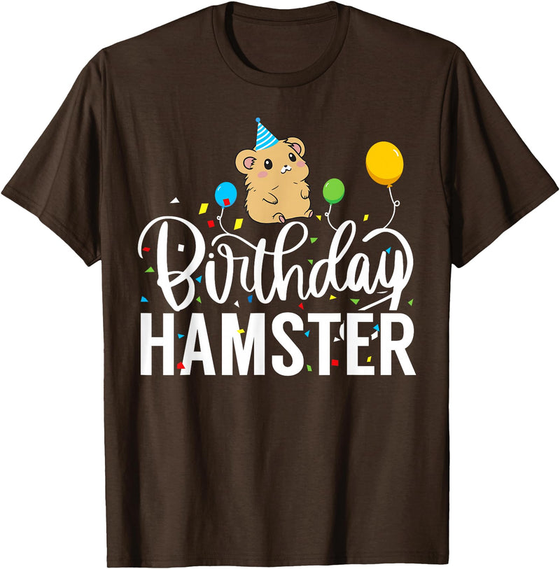 Hamster Birthday Party Birthday Hamster T-Shirt - Brown