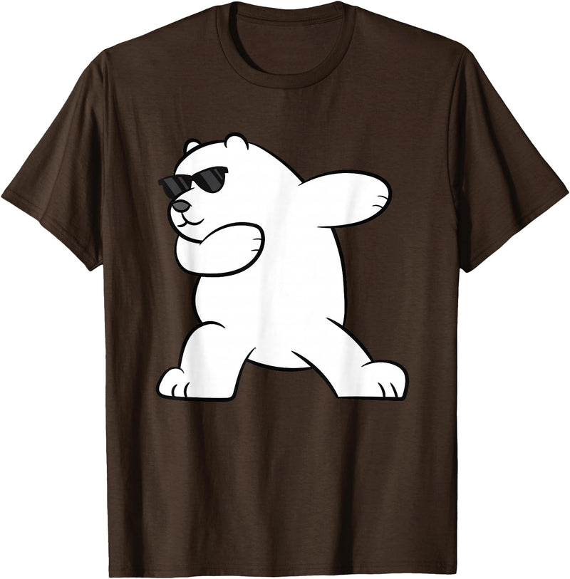 Arctic Polar Bear Tees And Gifts Ice Bear Dabbing Arctic Cute Dabbing Polar Bear T-Shirt - Brown