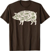 Pig & Pork Butcher Diagram Tees Pig & Pork Butcher Diagram Bacon Lover - T-shirt T-Shirt - Brown