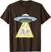 Hiking Lover Design UFO Abduction Polar Bear Arctic Animal T-Shirt - Brown