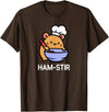 Hamster, Ham-stir Funny Jokes Sarcastic T-Shirt - Unisex-Adults & Kids - Black - Small - Short Sleeve - Cotton Blend - Classic Fit - Crew Neck - T-Shirt - Brown
