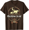 Matching Family Grandma Bear Boho by Foxio Meemaw Bear Floral Matching Family Funny Grandma Bear Boho T-Shirt - Brown
