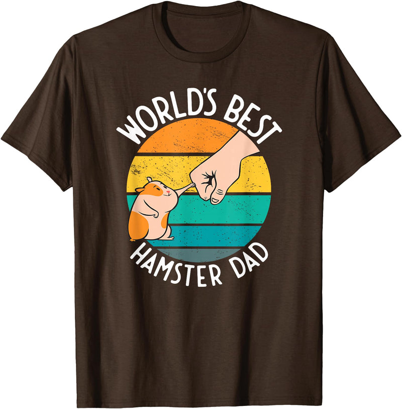World's Best Hamster Dad Design T-Shirt - Brown
