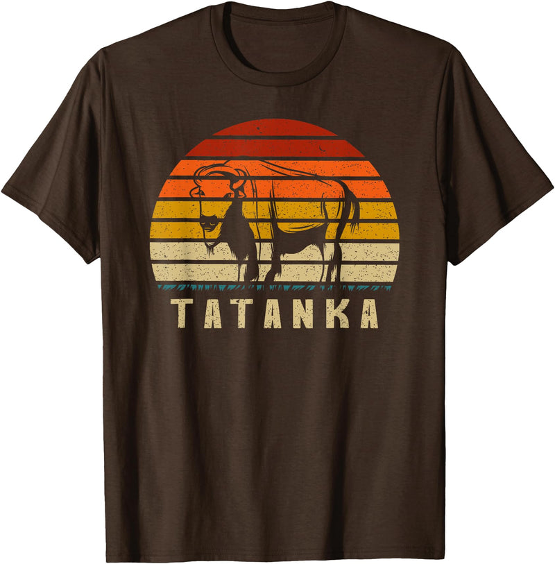 Retro Vintage American Buffalo Tatanka Animal Gift T Shirt T-Shirt - Brown