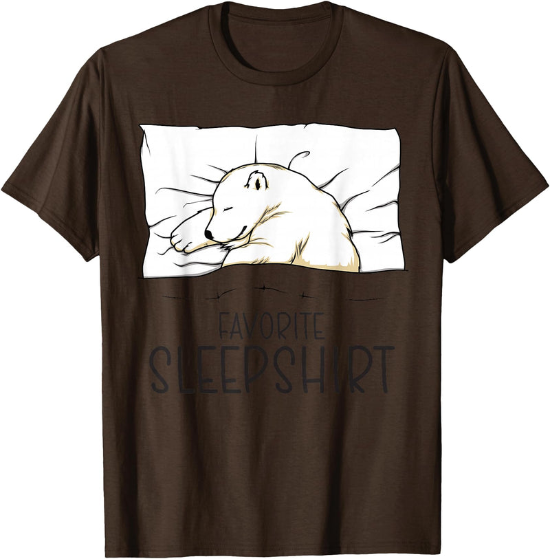 Sleeping & Napping Shirt Gifts For Nap Lovers Favorite Sleepshirt, Napping Polar Bear Pajama T-Shirt - Brown