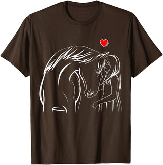 Cute Horse Owner Gifts Horse Lover Girl Horseback Riding Women T-Shirt - Brown