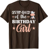 Farm Birthday Girl Decorations & Supplies Step-Dad Of The Birthday Girl Shirt, Cow Family Matching T-Shirt - Brown