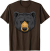 Wowsome! Black Bear Animal Head - Cute Black Bear Lover Women Men T-Shirt - Brown