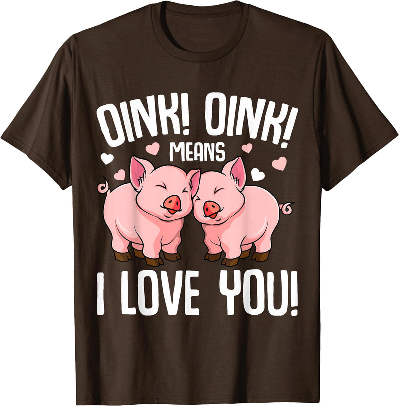 Funny Pig Lover & Owner Gift Ideas Pig Oink Women Kids Girls T-Shirt - Brown