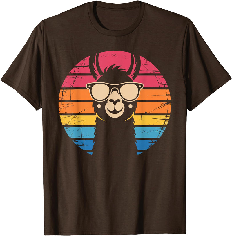 Llama Gift Llama Lover Accessories & Lama Stuff Funny Llama Design for Men Women Kids Llama Lover Gag Llama T-Shirt - Brown