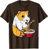Guinea Pig Shirts For Men Women Kids Gift Guinea Pig Ramen Kawaii Cavy Anime Japanese Men Kids Women T-Shirt - Brown