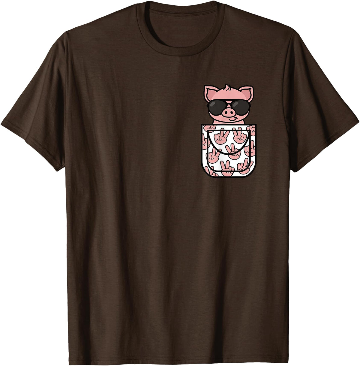 KATYLIN Funny Pig Pocket Pig Lover Men Women Boys Girls Kids T-Shirt - Brown