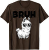 Bruh Llama Sunglasses by LazyPanda Bruh Llama Funny Alpaca Llama Boys Kids Girls Trendy Graphic T-Shirt - Brown