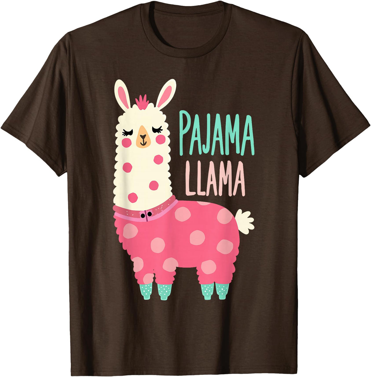 Two Suns Llama Design Lama Pajama T-Shirt - Brown
