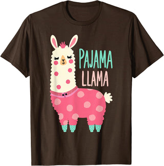 Two Suns Llama Design Lama Pajama T-Shirt - Brown
