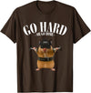 Hamster Deadlift Training Funny Cute Rat Weightlifting Meme T-Shirt - Brown