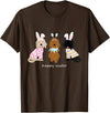 Happy Easter Goldendoodle Dogs Cute Golden Doodle Bunny T-Shirt in Brown