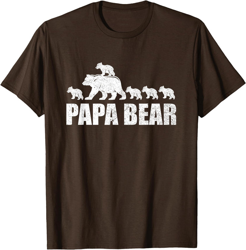 Papa Bear 5 Kids TShirt Papa Bear 5 Cubs Shirt Papa Bear 5 Cubs Shirt Daddy Bear 5 Kids TShirt Papa 5 Kids T-Shirt - Brown
