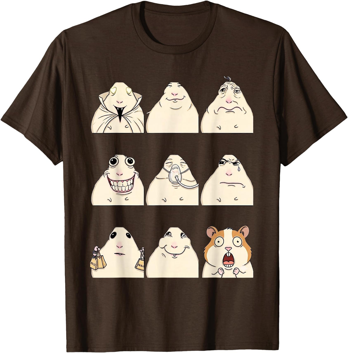 Hamster Reaction Meme Kids Boys Girls Men and Women T-Shirt - Brown