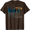 Bear Lover Gift Co. Trees Reflection Wildlife Nature Animal Bear Outdoor Forest T-Shirt - Brown