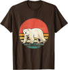 Wowsome! Vintage Polar Bear Tshirt Retro Arctic Animal Bear Lover T-Shirt - Brown