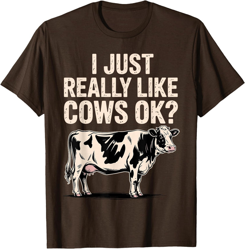 Cow Gift Cow Lover Accessories Cattle Farmer Stuff Funny Cow Design for Men Women Kids Dairy Cattle Cow Lovers T-Shirt -