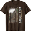 Bear Hunter & Bear Hunting Ideas Bear Hunter American Flag Bear Hunting Lover T-Shirt - Brown