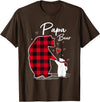 Family Bear Matching Christmas Buffalo Plaid Papa Bear Christmas Pajama Red Buffalo Plaid T-Shirt - Brown