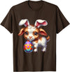 Easter Goats Lover Egg Eggs Bunny Rabbit Bunnies Funny T-Shirt in Brown