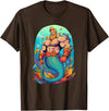 Gay Pride Merman Bear Muscle Daddy Hunk Mermaid LGBTQ Transgender Gay Muscle Dad Bear Mermaid Gay Merman T-Shirt - Brown