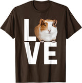 Guinea Pig Gift Guinea Pig Accessories & Stuff Cool Guinea Pig Art for Men Women Cavy Pet Guinea Pig Lover T-Shirt - Brown
