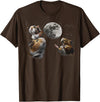 Funny Guinea Pig Lover Gifts 3 Guinea Pigs Moon Howling Funny Rodent For Men, Women, Kid T-Shirt - Brown