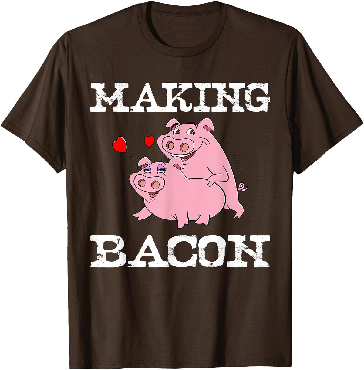 Funny Bacon Tee Gifts for Men Women Funny Pigs Making Bacon Tee Cute Pork Breakfast Tee Women T-Shirt - Brown