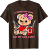 Strawberry Jams But My Gun Don't Funny Teddy Bear T-Shirt - Brown