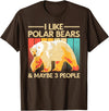 Polar Bear Gift Polar Bear Accessories & Stuff Cute Polar Bear Design For Men Women Kids Polar Bear Lover T-Shirt - Brown