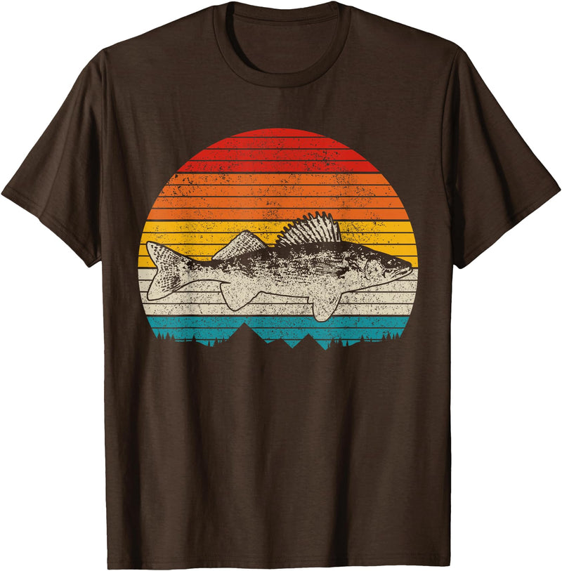 We Love Walleye Fishing Walleye Vintage Fishing Men Zander Fish T-Shirt - Brown