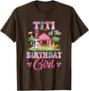 Cow First Birthday Girl Family Titi Of The Birthday Girl 1St Birthday Cow Farm Family T-Shirt - Brown
