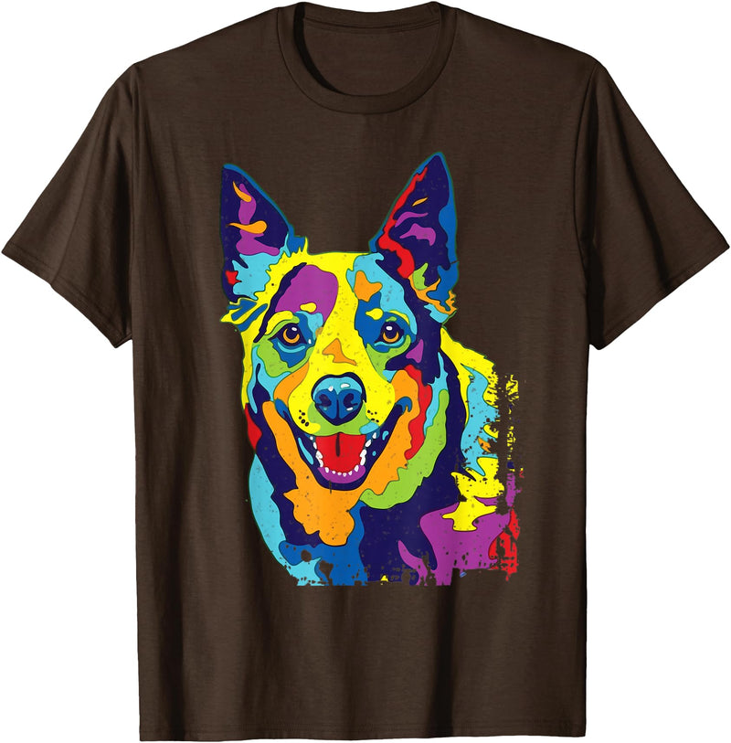 Funny Dog Lover Shirts Cattle Dog Shirt Funny Australian Cattle Dog Pop-Art Shirt T-Shirt - Brown