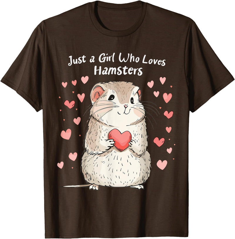 Cute Hamster Lovers Gift This Girl Loves Her Hamster T-Shirt - Brown