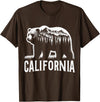 Golden Wilds - Adventure & Nature Apparel California Grizzly Bear Tee Mountain Nature Inspired Outdoor T-Shirt - Brown
