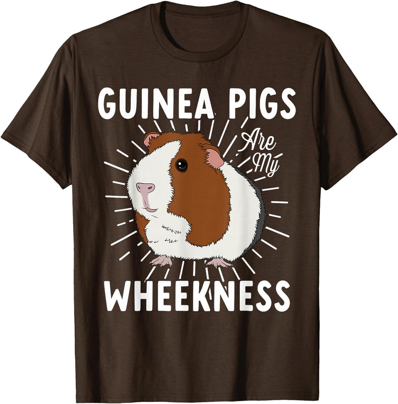 Guinea Pig Lover Co Funny Guinea Pig Lover Guinea Pigs Are My Wheekness Cute T-Shirt - Brown