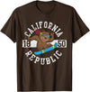 California Gift Kids Boys Girls Men Women Mom Dad California Republic Bear Snowboarder Snowboarding Snowboard T-Shirt - Brown
