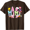 Easter Mimi Bunny Ears Coquette Bow Easter Rabbit Women T-Shirt in Brown