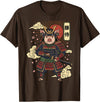 Samurai Pig Anime Japan Pig Samurai Japanese Warrior T-Shirt - Brown